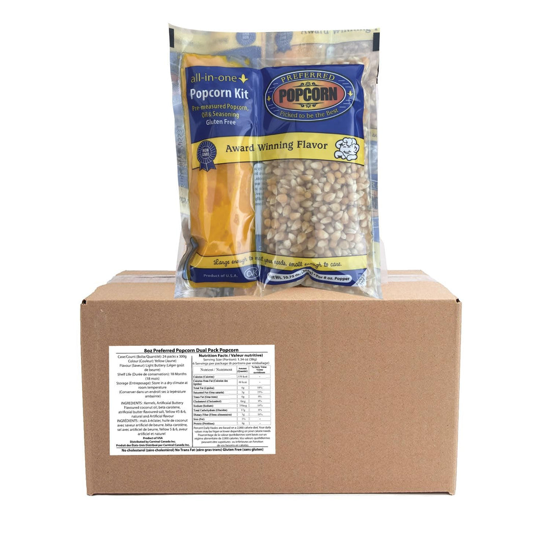 Preferred Popcorn – All-in-One Popcorn Pack – Theatre Butter – 8oz × 24