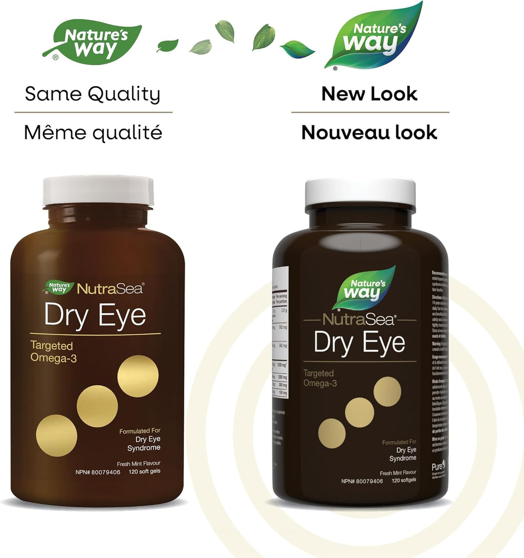Nature's Way – NutraSea Omega-3 pour la sécheresse oculaire – Menthe fraîche – 120 gélules