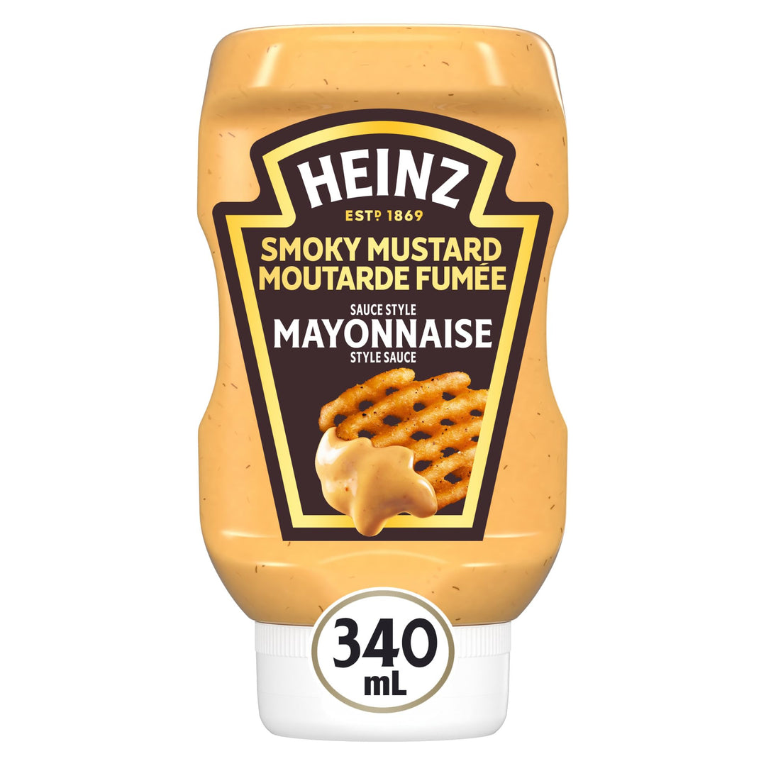 Heinz Smoky Mustard Mayonnaise Style Sauce – 2 x 340 mL Squeeze Bottle - Canadian Distribution - Ships Free Within Canada on Orders Above CAD $199