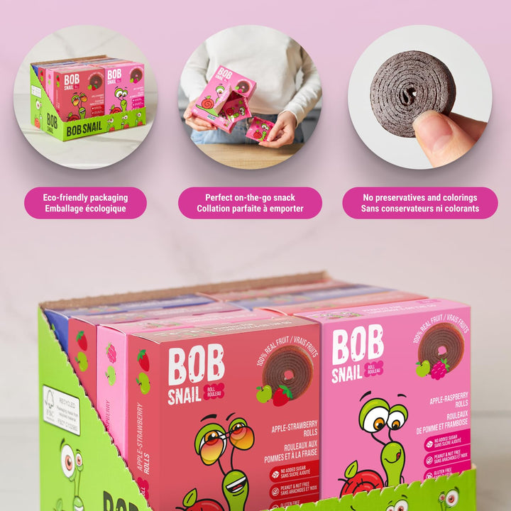 Bob Snail – Fruit Roll Ups – Mixed Fruit – 80 Rolls / 800g – No added sugar