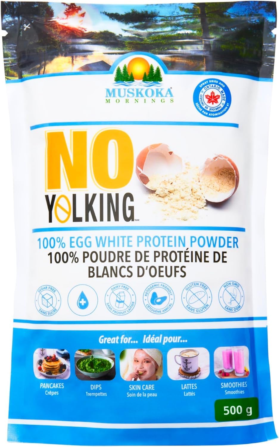 Muskoka Mornings – No Yolking Egg White Protein Powder – Unflavoured – 500g