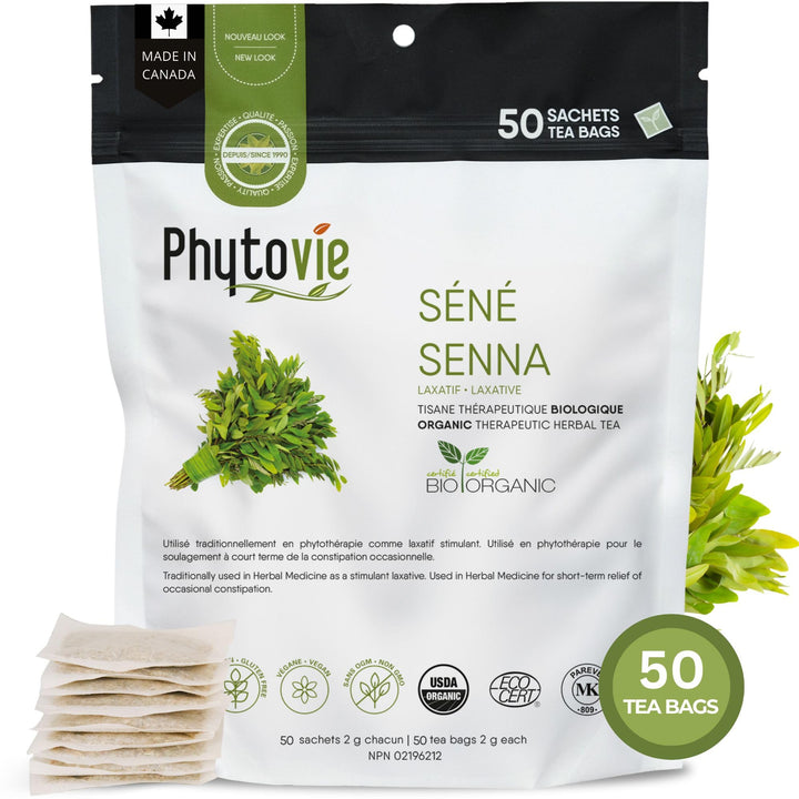 PHYTOVIE – Organic Senna Detox Tea – Senna Herbal Blend – 50 Tea Bags – Natural laxative