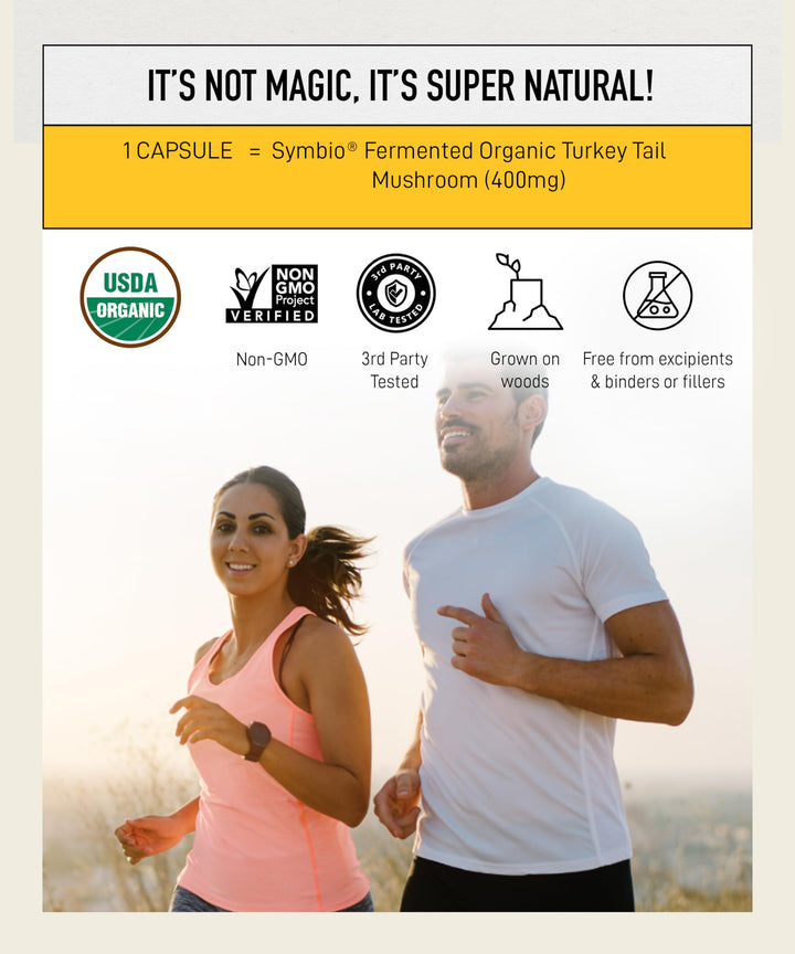 Living Alchemy Fermented Turkey Tail Mushroom – Organic Adaptogenic Supplement for Digestive & Immune Support, 60 Capsules - Canadian Distribution - Ships Free Within Canada on Orders Above CAD $199