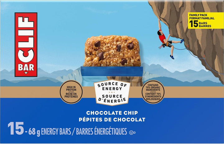 Clif Bar – Barres énergétiques – Pépites de chocolat – Pack de 15 (1,02 kg)