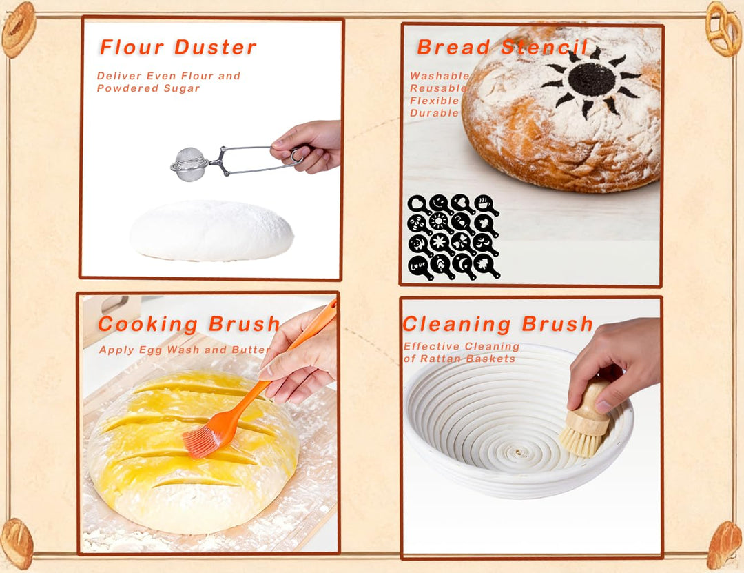 Complete Sourdough Baking Kit with Banneton Baskets and Professional Tools - Canadian Distribution - Ships Free Within Canada on Orders Above CAD $199