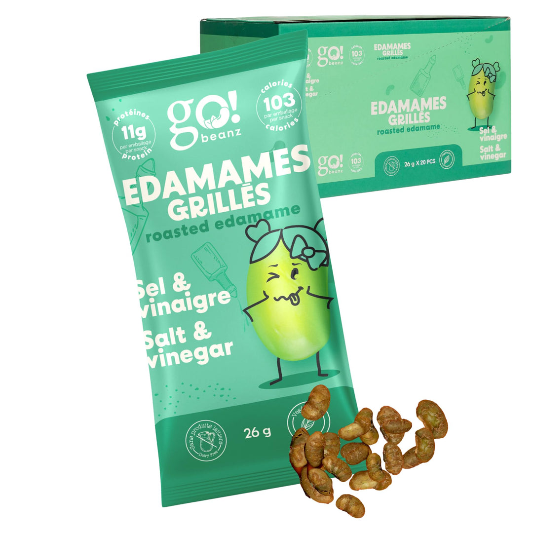 GoBeanz – Crunchy Roasted Edamame – Salt & Vinegar – 20 Pack