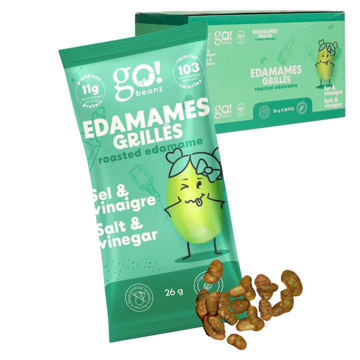 GoBeanz – Crunchy Roasted Edamame – Salt & Vinegar – 20 Pack