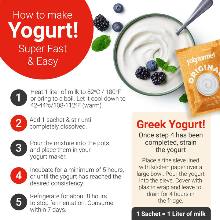 Yogourmet – Yogurt Starter – 16 Sachets – Make 16 Liters