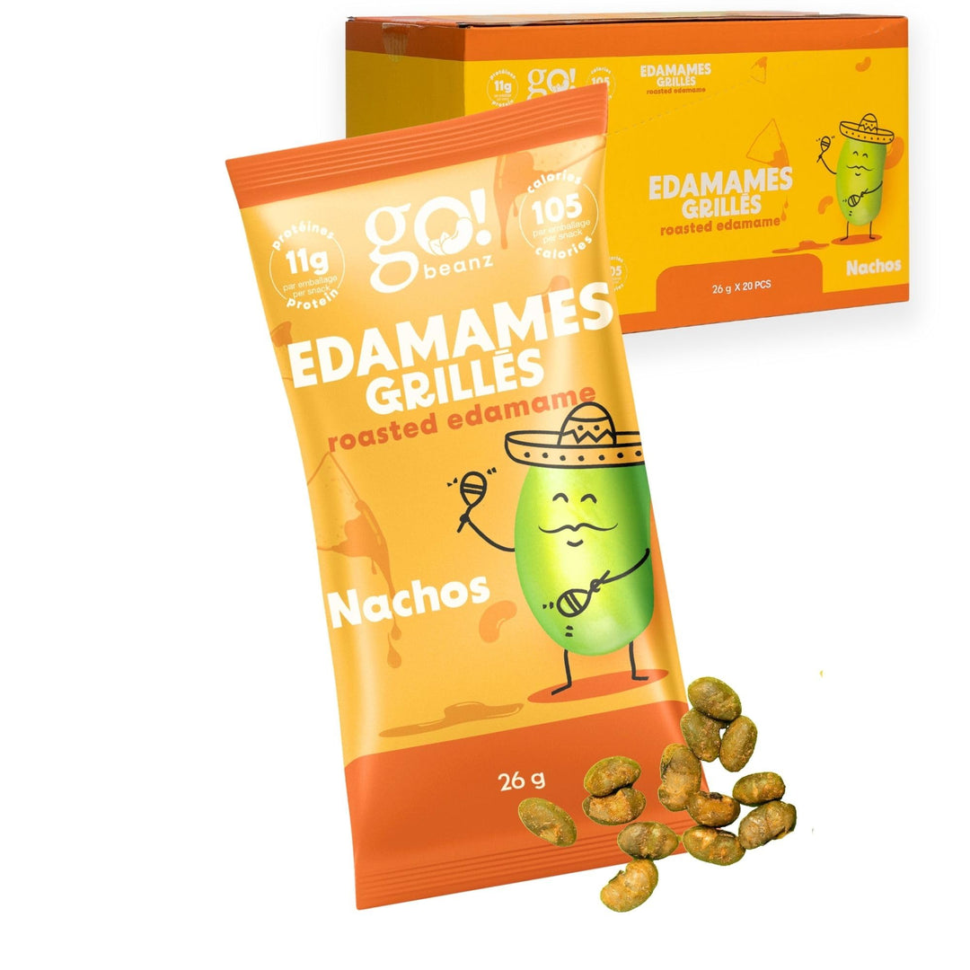 GoBeanz – Crunchy Roasted Edamame – Tasty Nachos – 20 Packs