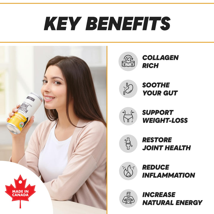 BROYA – Bone Broth – Classic Chicken – 6 × 237mL – Organic Ingredients