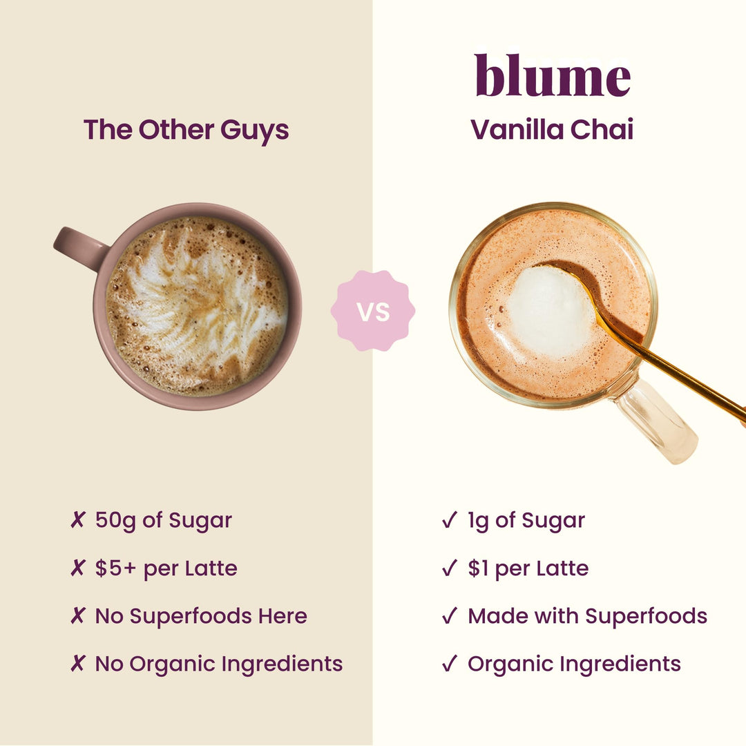 Blume – Superfoods Latte Mix – Vanilla Chai – 25 Servings – Low caffeine vegan