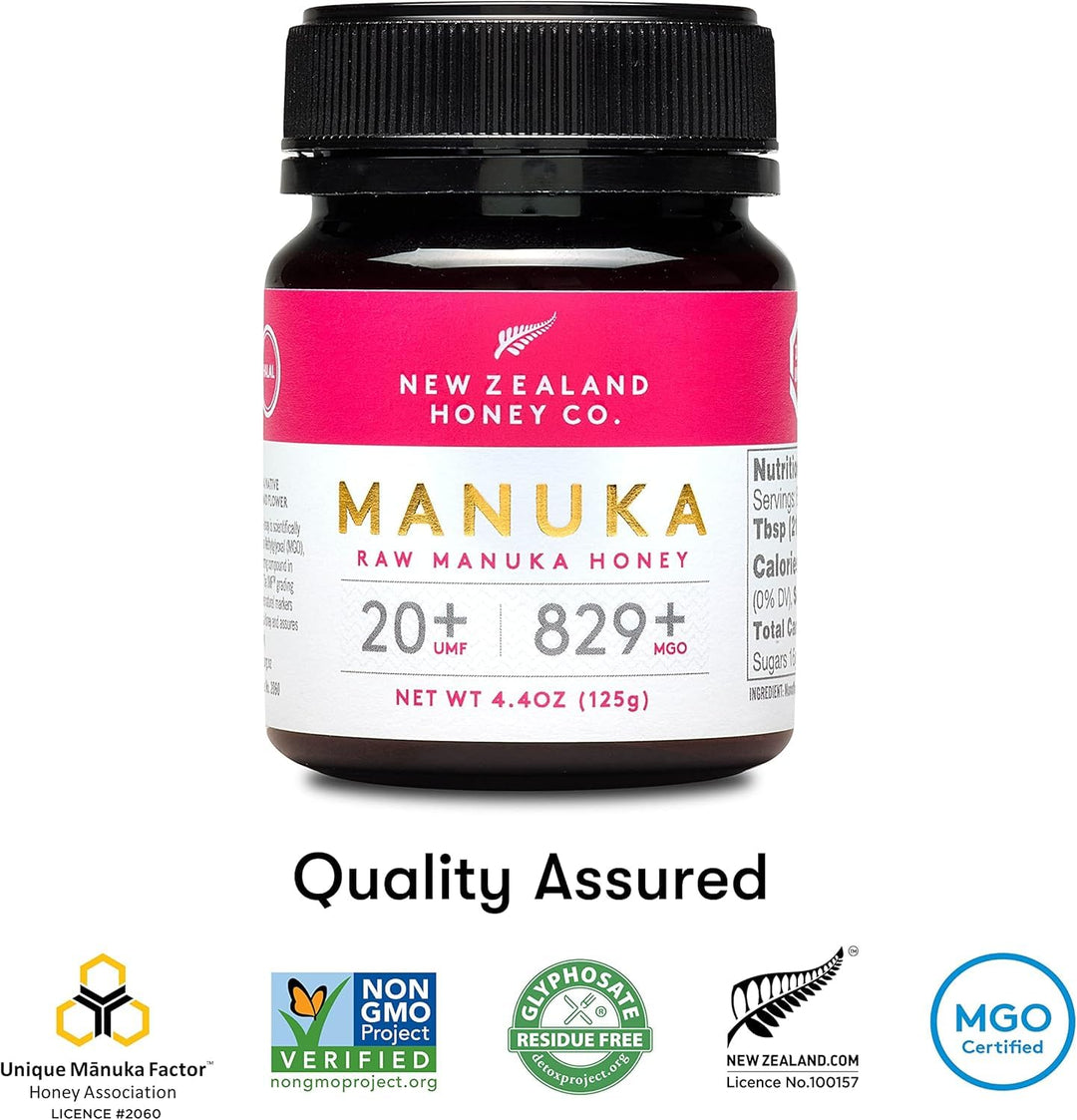 New Zealand Honey Co. – Raw Manuka Honey – UMF 20+ / MGO 829+ – 4.4oz – UMF Certified
