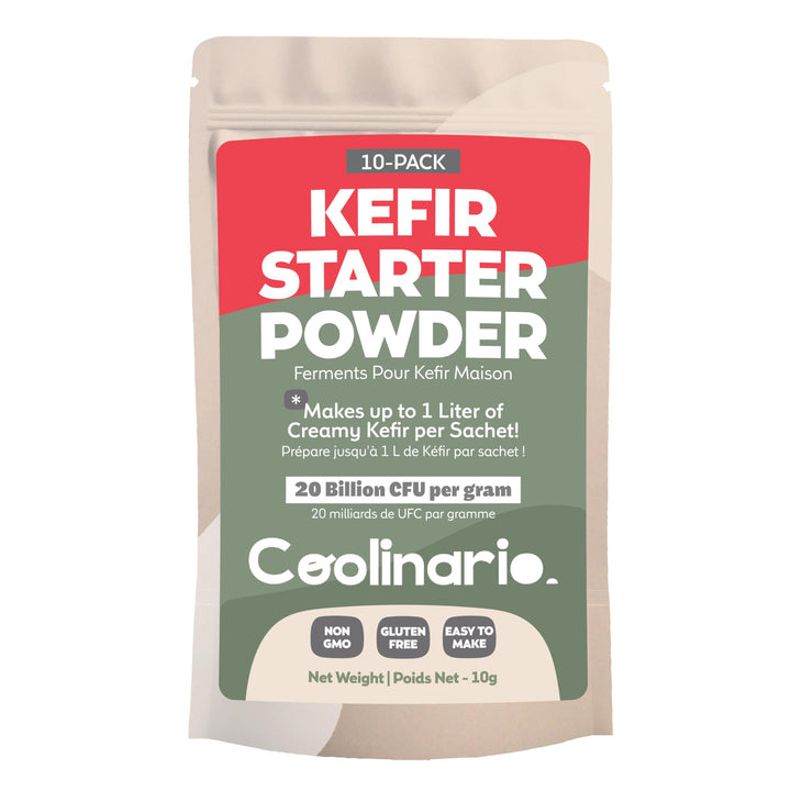Package of Kefir Starter Powder by Coolinario on a white background