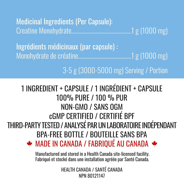 Nutritionn – Creatine Monohydrate Capsules – 1000 mg x 150 Pills