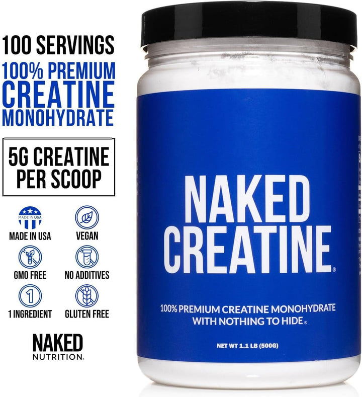 Naked – Creatine Monohydrate Powder – Unflavored – 500 g, 100 Servings