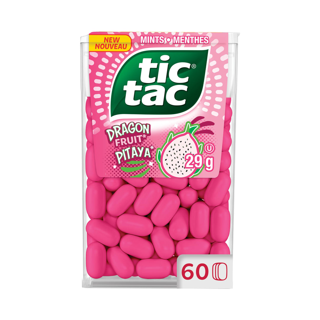 TIC TAC Dragon Fruit Mints – 60 Count Bulk Pack (12 × 29g Singles) - Canadian Distribution - Ships Free Within Canada on Orders Above CAD $199