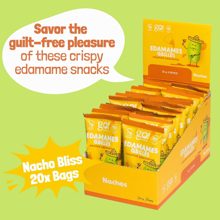 GoBeanz – Crunchy Roasted Edamame – Tasty Nachos – 20 Packs