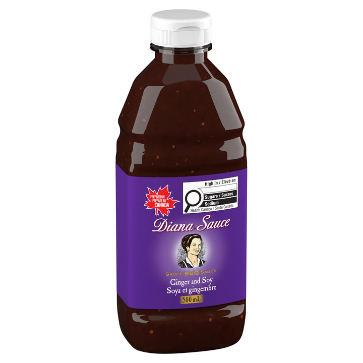 Diana Ginger and Soy BBQ Sauce – 500 mL Bottle for Grilling and Marinating - Canadian Distribution - Ships Free Within Canada on Orders Above CAD $199