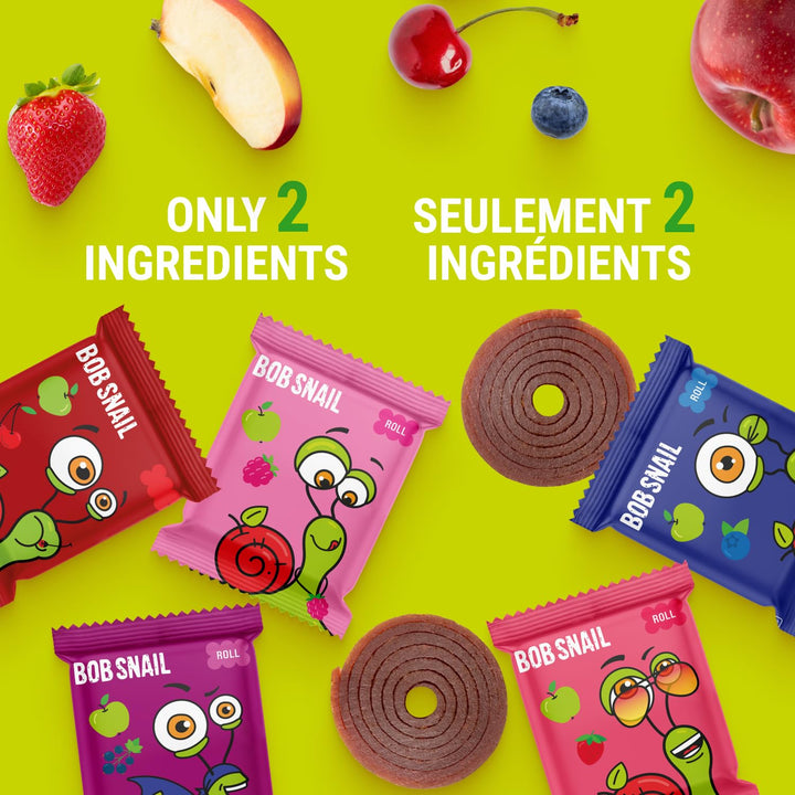 Bob Snail - Fruit Roll Ups - No Added Sugar - Bulk 80 Pieces (800g)