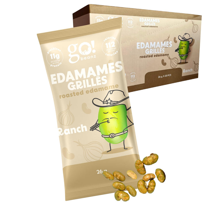 GoBeanz – Crunchy Roasted Edamame – Tasty Ranch – 20 Packs