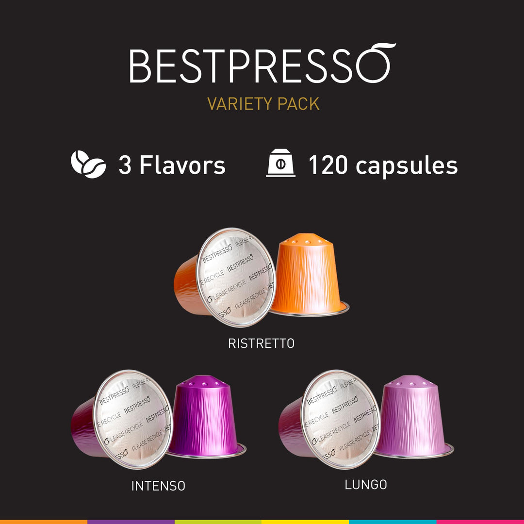 Bestpresso - Intense Espresso Pods Variety Pack - 120 Count - Nespresso Original Compatible