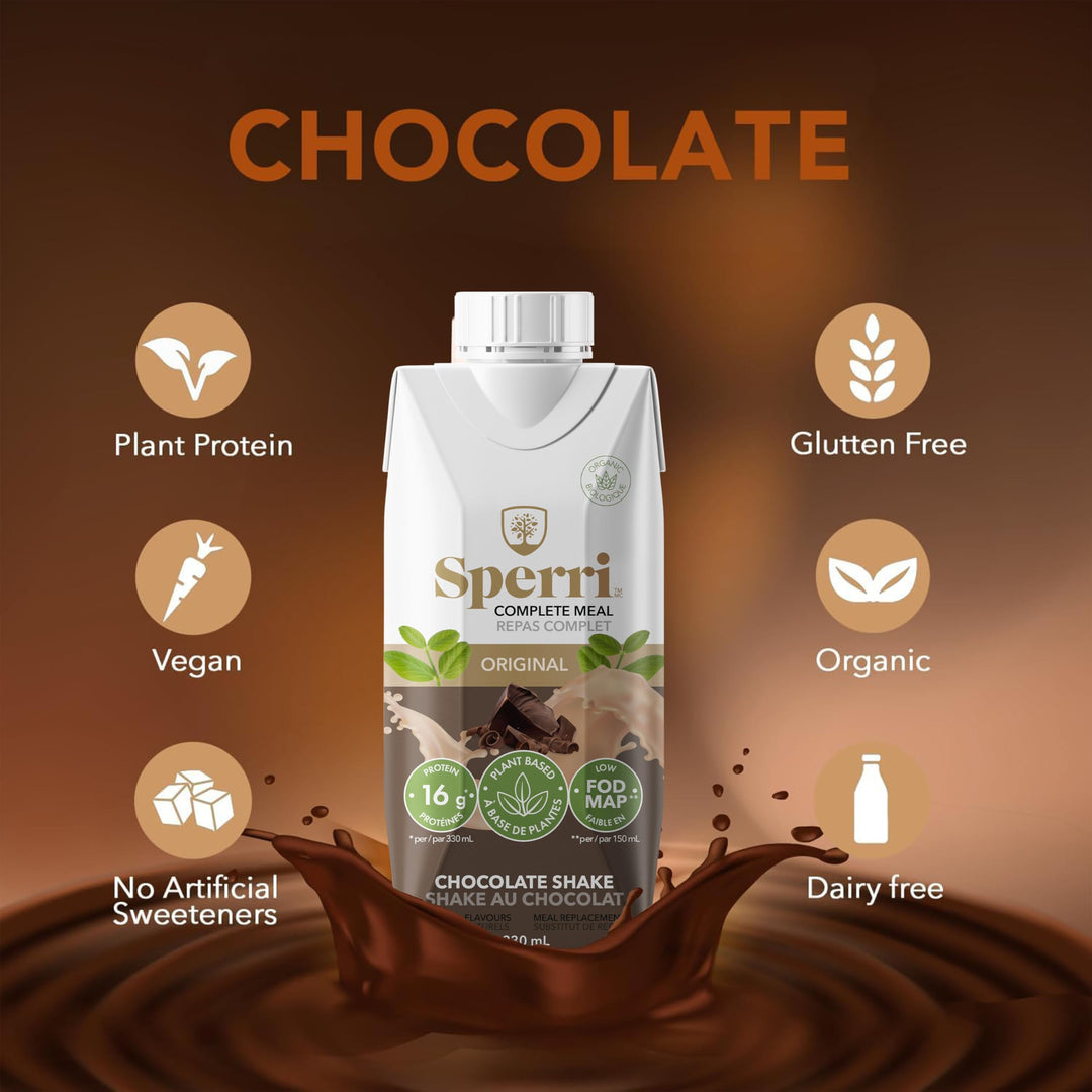Sperri – Complete Plant-Based Meal Replacement – Chocolate – 330mL, 12 Pack