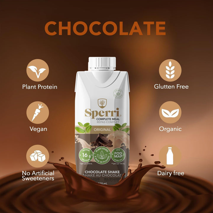 Sperri – Complete Plant-Based Meal Replacement – Chocolate – 330mL, 12 Pack