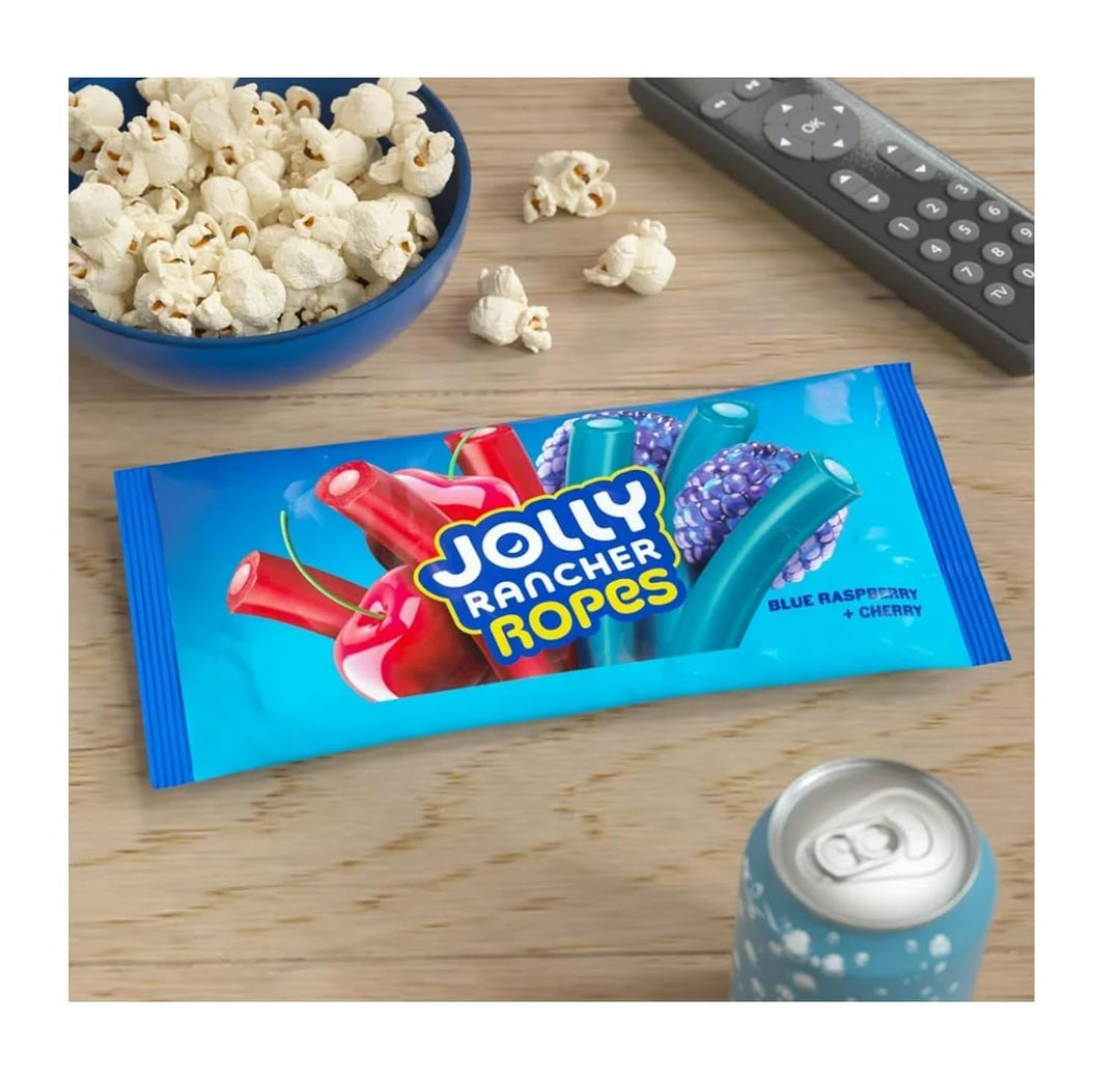 JOLLY RANCHER Ropes Blue Raspberry and Cherry 2 x 283g - Canadian Distribution - Ships Free Within Canada on Orders Above CAD $199
