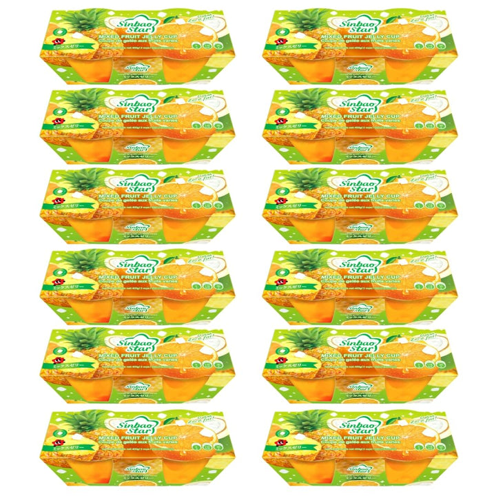 Sinbao Star Mixed Fruit Jelly Cups, 400g, Pack of 12 - Canadian Distribution - Ships Free Within Canada on Orders Above CAD $199