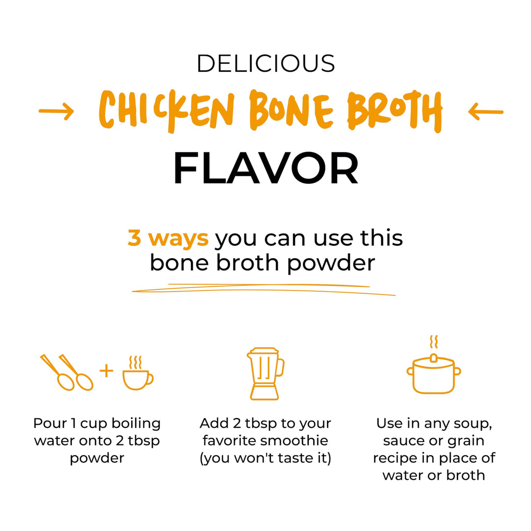 Bluebird Provisions – Chicken Bone Broth Powder – Original – Low sodium