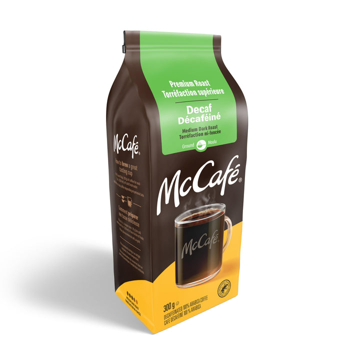 McCafé Premium Medium Dark Roast Decaf Ground Coffee, 6 x 300g - Canadian Distribution - Ships Free Within Canada on Orders Above CAD $199