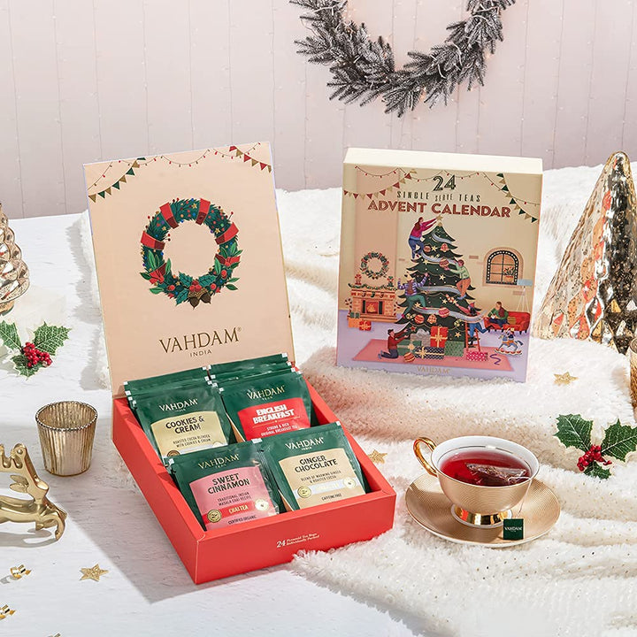 VAHDAM – Christmas Tea Bags Gift Set – 24 Flavours – 24 Bags