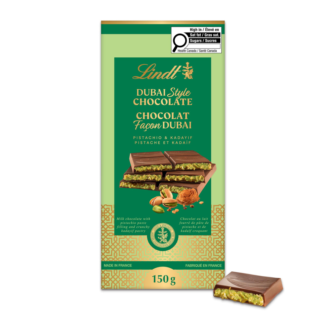 Lindt Dubai Style Chocolate Bar, 150g - Canadian Distribution - Ships Free Within Canada on Orders Above CAD $199
