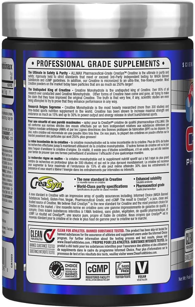 ALLMAX – Créatine Monohydrate en Poudre – 400 g