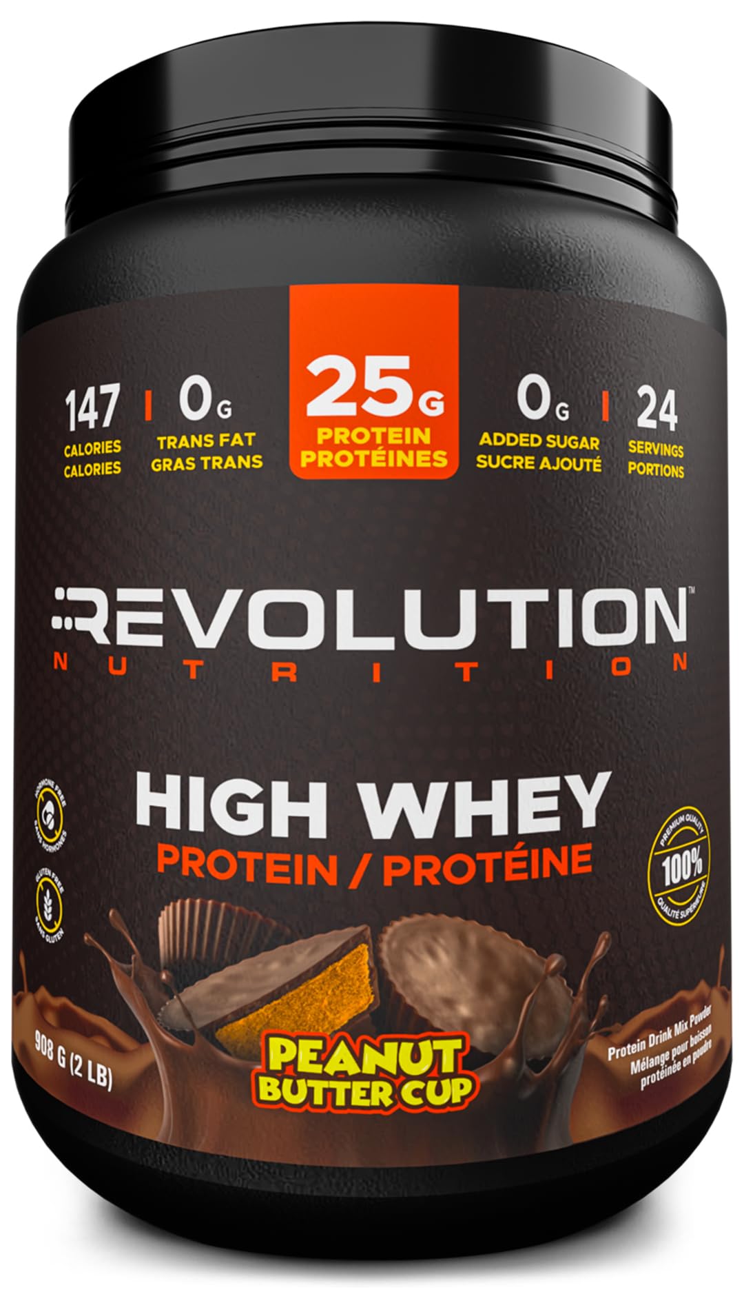 Revolution Nutrition – High Whey Isolate Protein Powder – Chocolate Peanut Butter Cup – 2LB