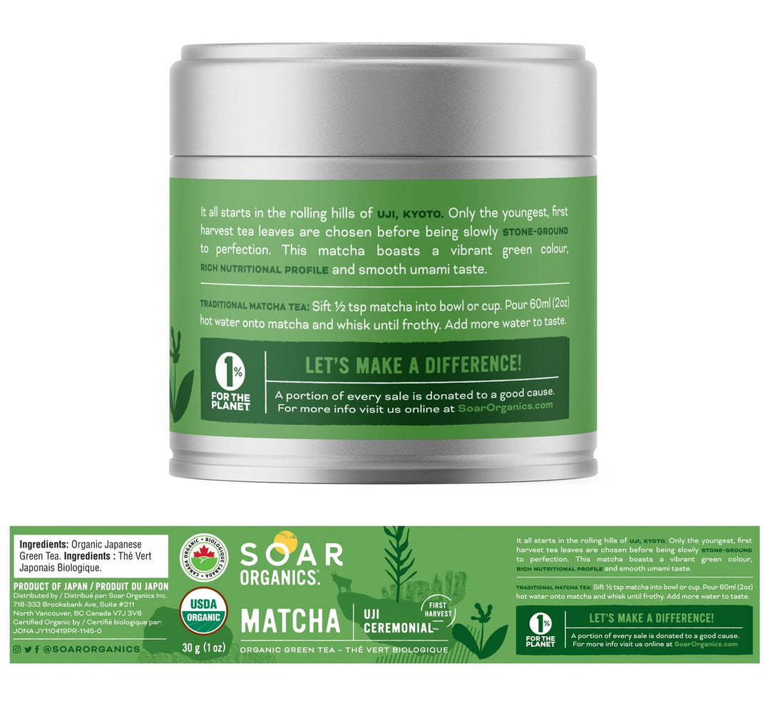 Soar Organics – Uji Ceremonial Matcha – Japanese – 30g