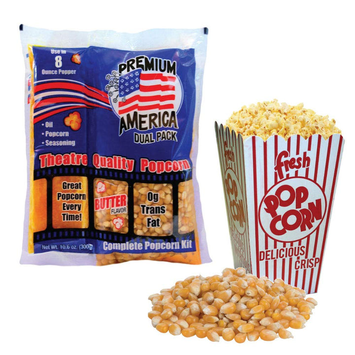 Premium America - Popcorn All-in-One Pack - Butter-Flavored Bags - 24 x 8oz