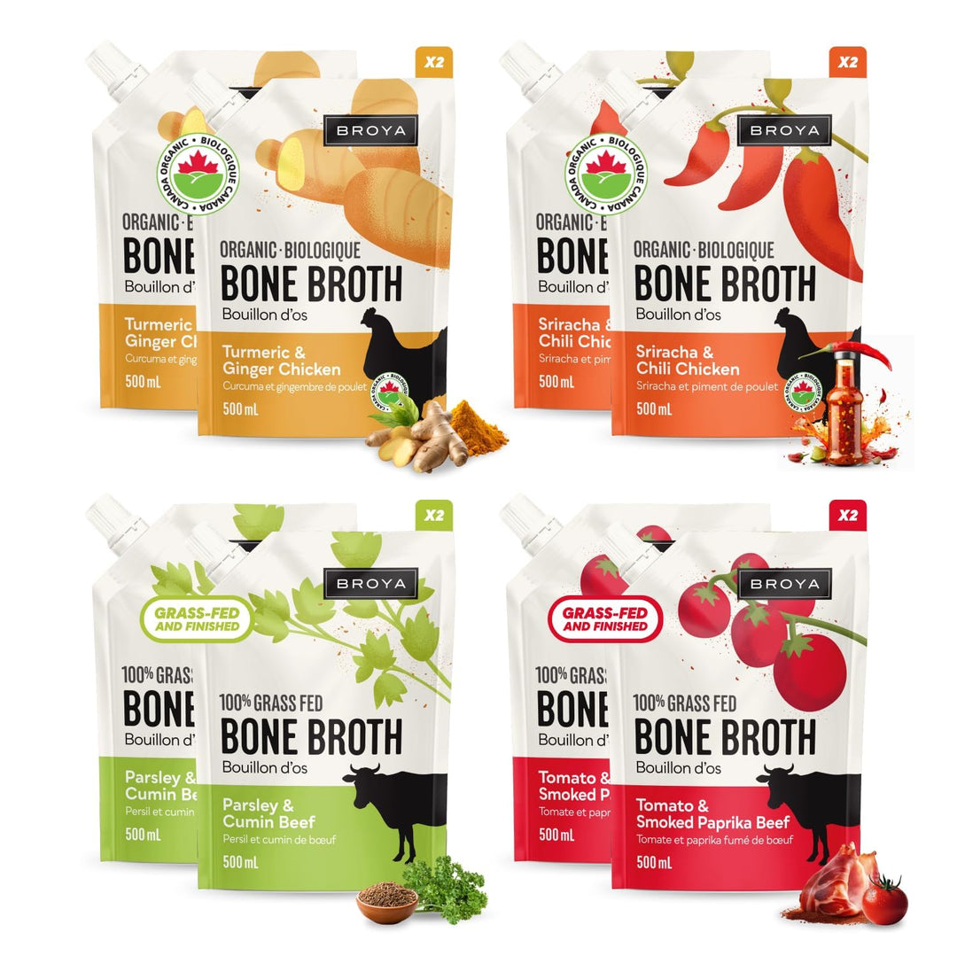 Broya – Bone Broth Variety Pack – Beef and Chicken – 8 Pack