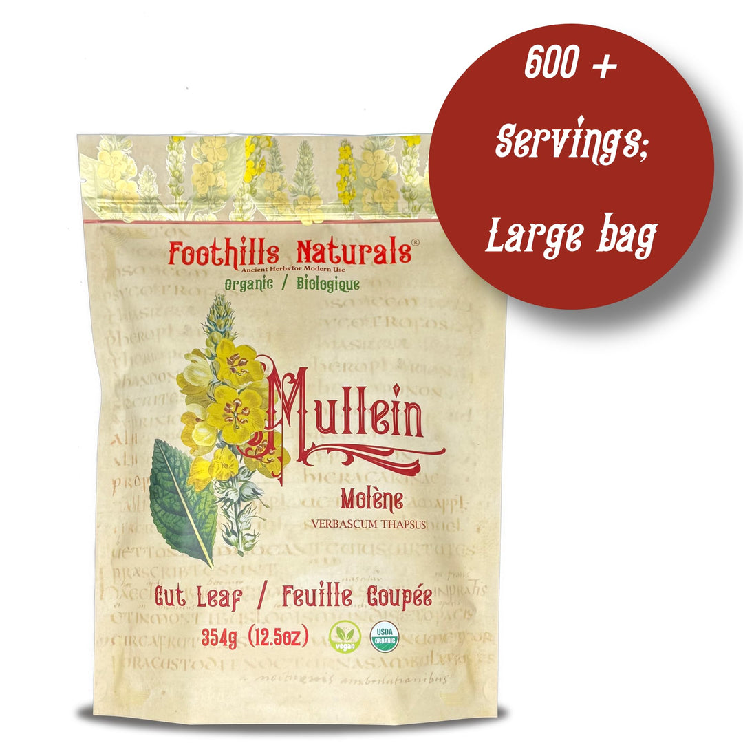 Foothills Naturals – Mullein Leaf Tea – Loose Leaf – 354g – Organic non irradiated