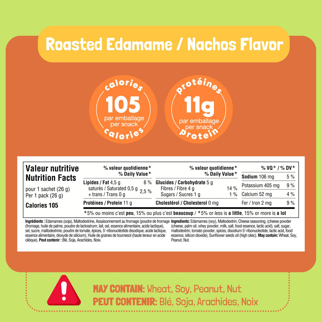 GoBeanz – Crunchy Roasted Edamame – Tasty Nachos – 20 Packs