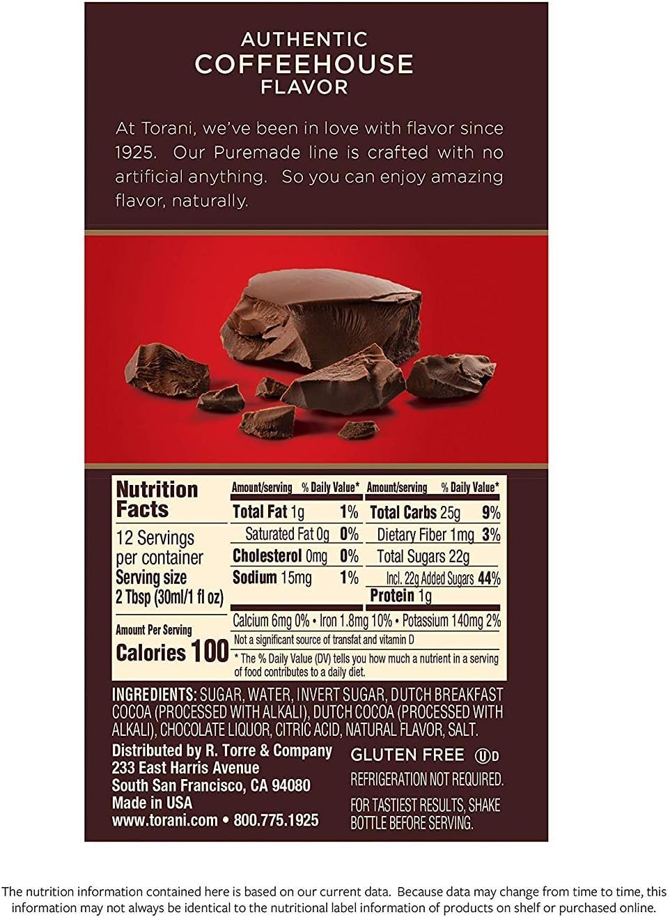 Torani Puremade Sauce Variety Pack - 4 Bottles (16.5oz Each) - Caramel, Dark Chocolate, White Chocolate & Pumpkin Pie - Canadian Distribution - Ships Free Within Canada on Orders Above CAD $199