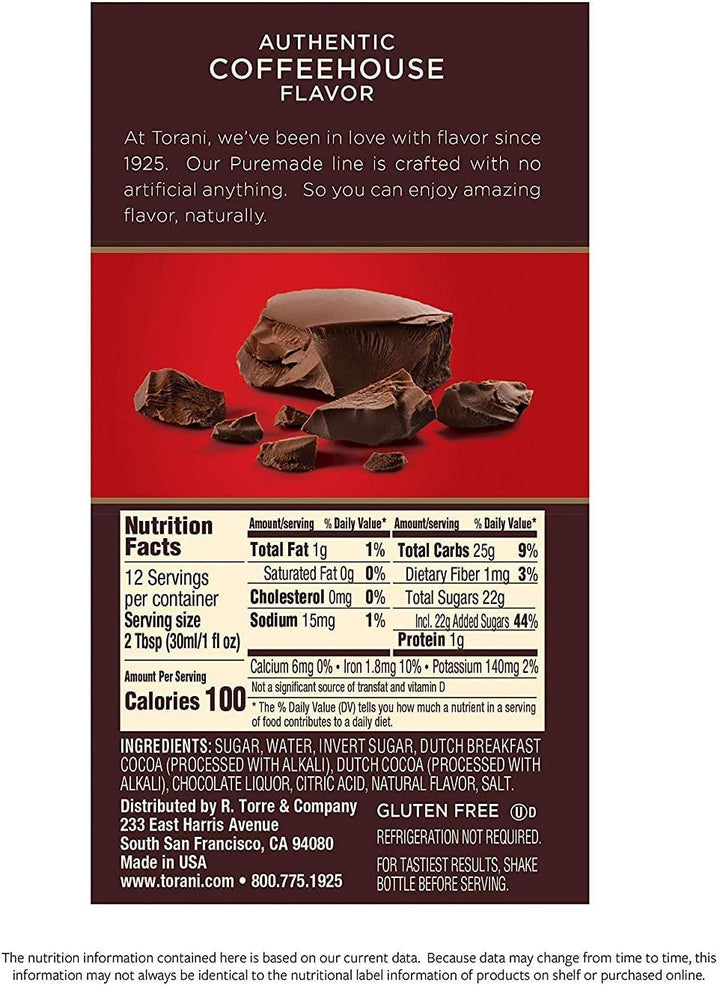 Torani Puremade Sauce Variety Pack - 4 Bottles (16.5oz Each) - Caramel, Dark Chocolate, White Chocolate & Pumpkin Pie - Canadian Distribution - Ships Free Within Canada on Orders Above CAD $199