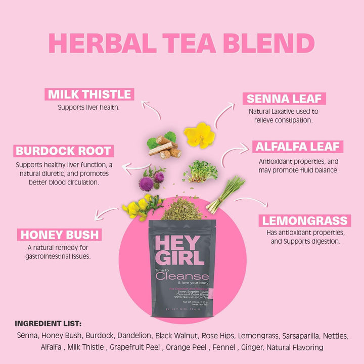Hey Girl Tea – Loose Leaf Detox Tea – Herbal Detox Blend – Supports digestion