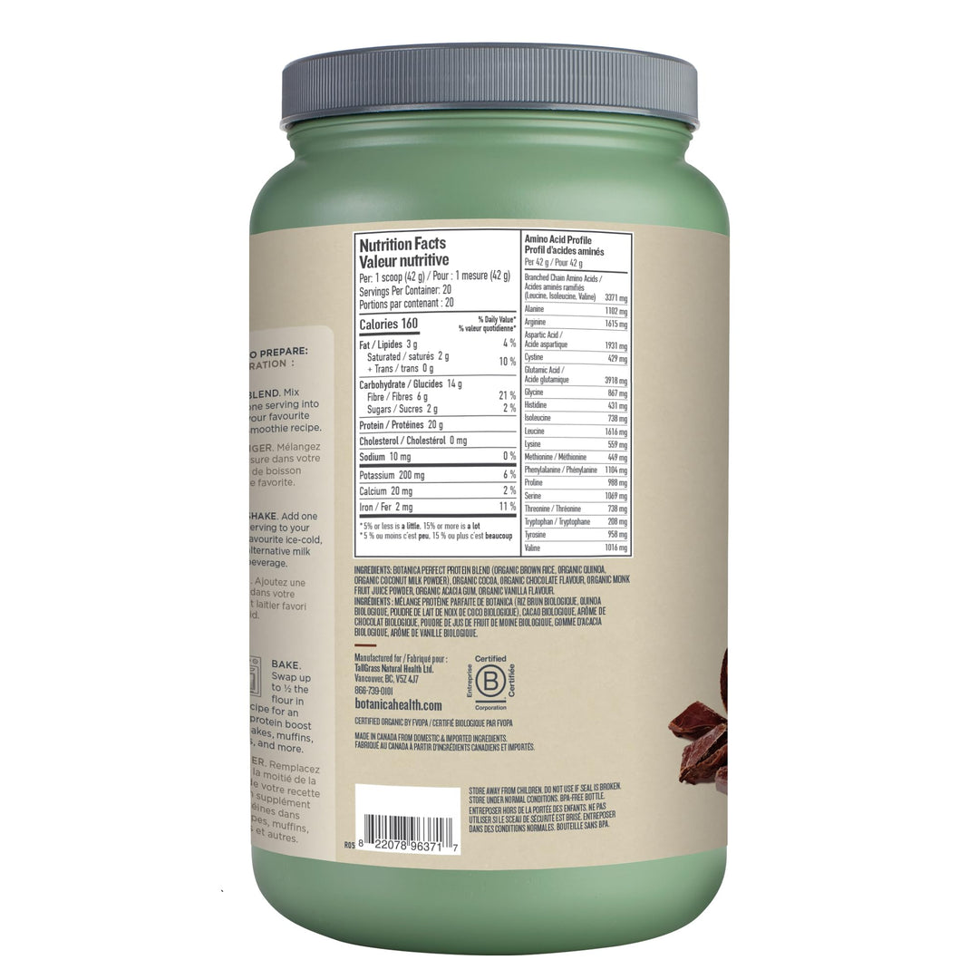 Botanica – Perfect Protein Powder – Chocolate – 840g – Vegan stevia free