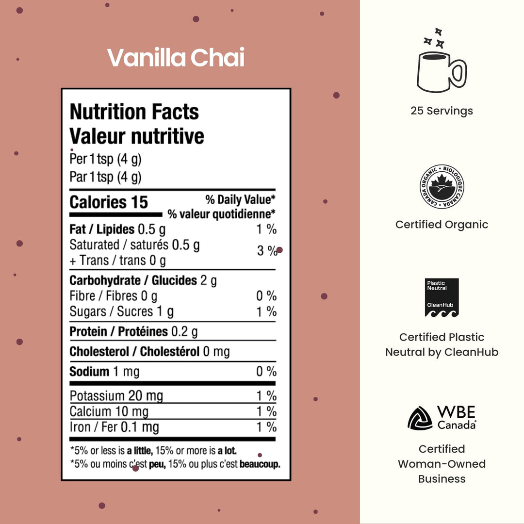 Blume – Superfoods Latte Mix – Vanilla Chai – 25 Servings – Low caffeine vegan