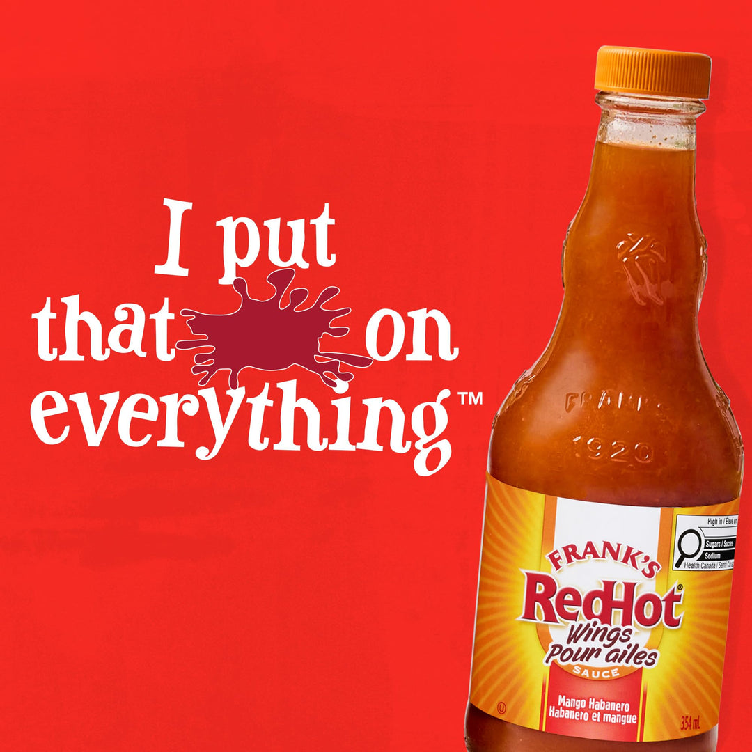 Frank's RedHot Mango Habanero Wings Sauce – 2 x 354mL Bottle - Canadian Distribution - Ships Free Within Canada on Orders Above CAD $199