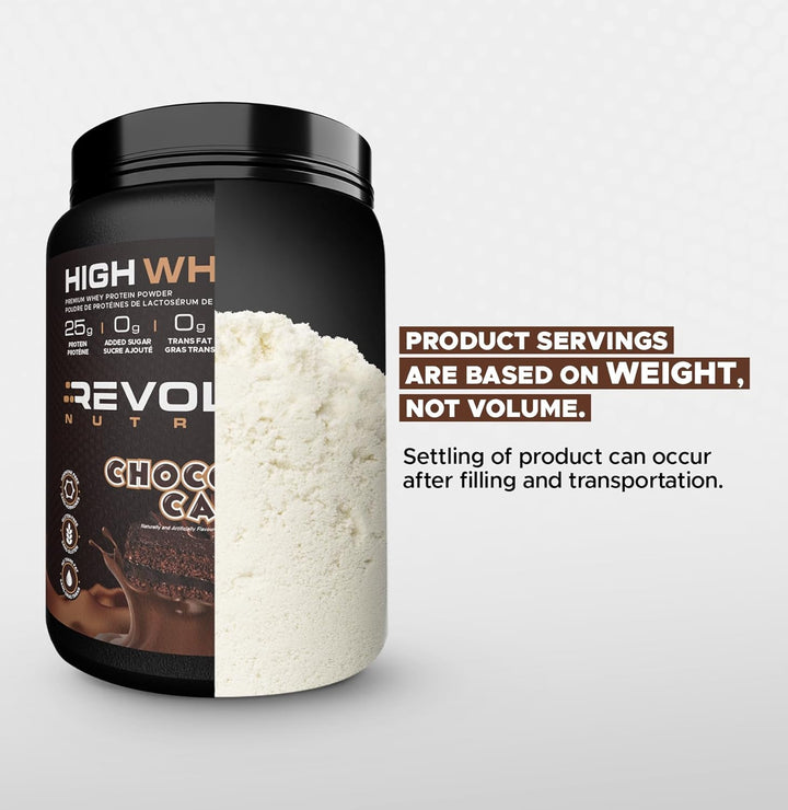 Revolution Nutrition – High Whey Protein Powder – Chocolate Cake – 908 g, 24 Servings