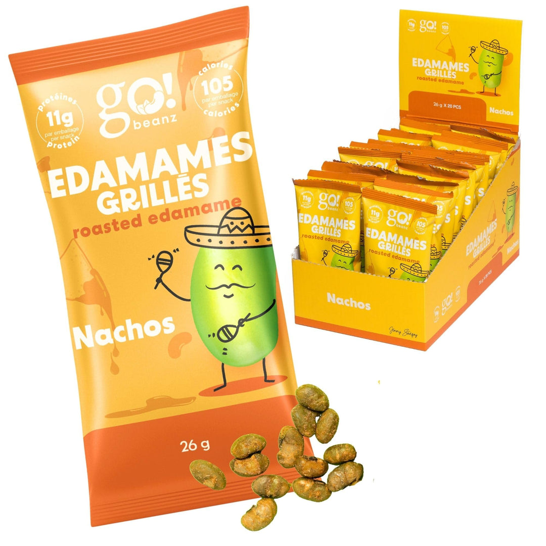 GoBeanz – Crunchy Roasted Edamame – Tasty Nachos – 20 Packs