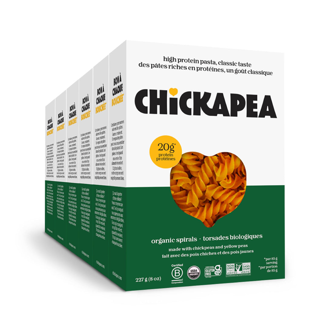 Chickapea – Chickpea Pasta – Spirals – 6 × 227g – High Protein