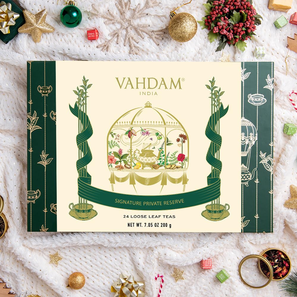 VAHDAM – Tea Gift Set – 24 Loose Leaf Teas – Luxury Tin Caddies